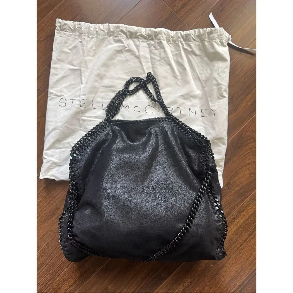 STELLA MCCARTNEY NWOT black The Falabella mini vegetarian brushed-leather